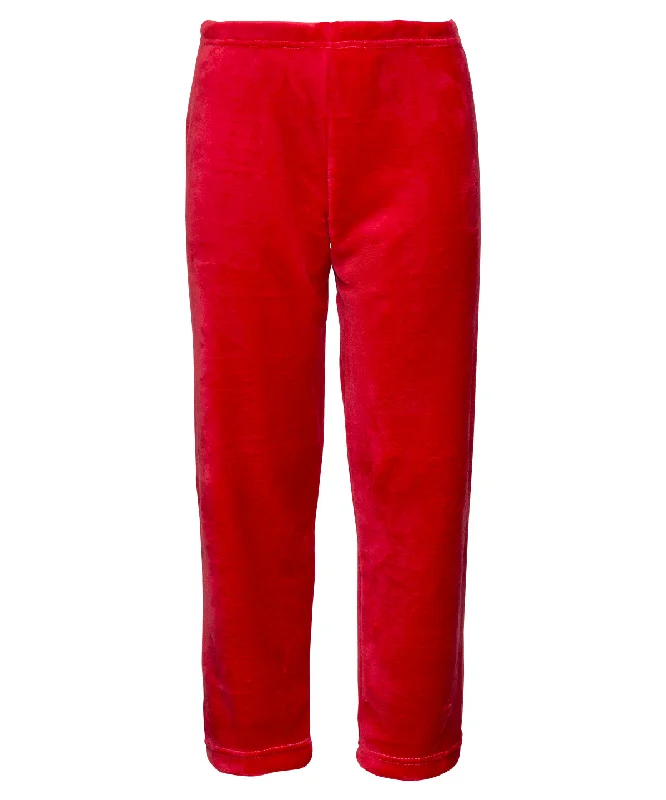 Red - The kids Ribbon luxury Eskimo-style fleece pants