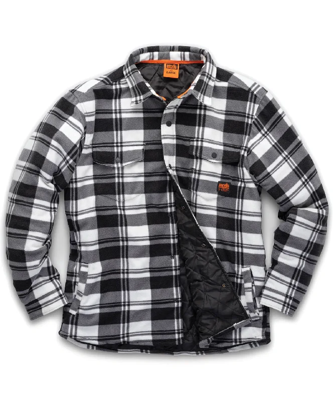 Black/White - Worker padded checked shirt