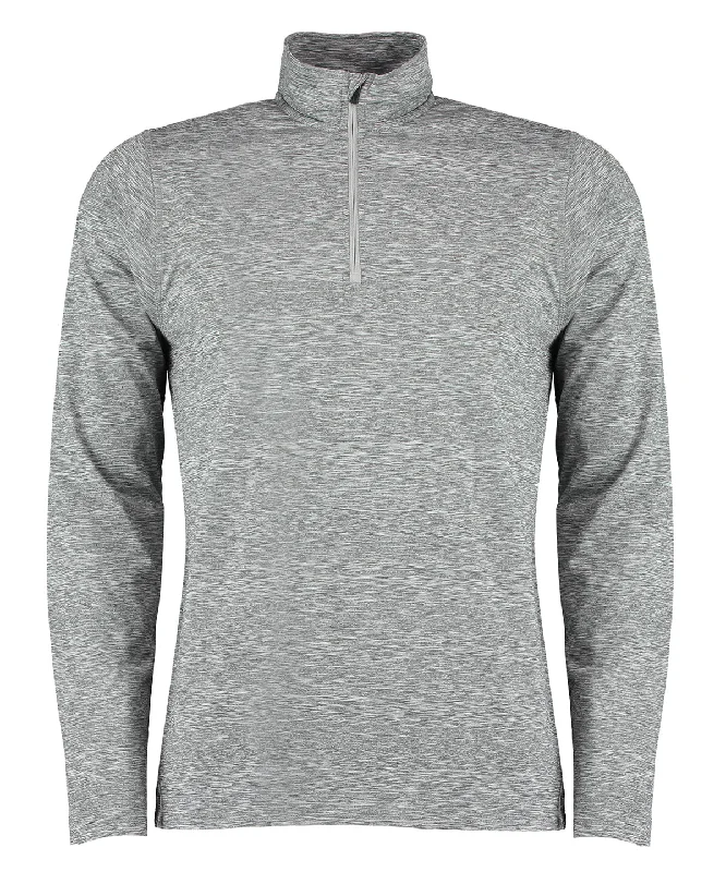 Grey Heather - Hyper mid-layer ¼ zip Rhino skin performance top