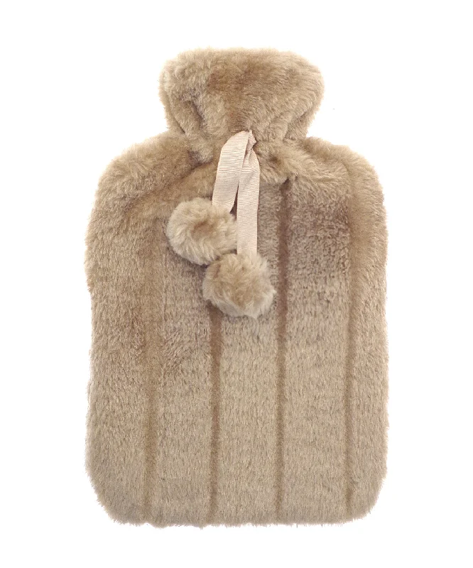 Biscuit - Luxury classic faux fur hot water bottle and cover