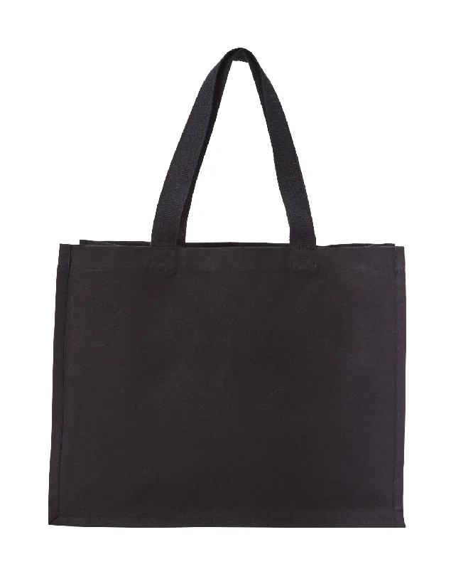 Black - Recycled premium canvas ‘stand-up’ shopper