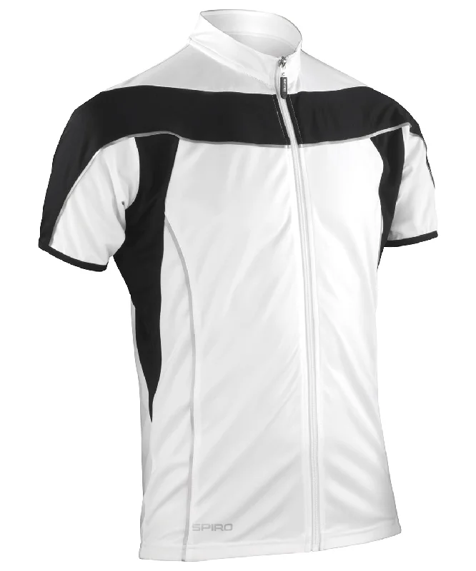 White/Black - Spiro bikewear full-zip top