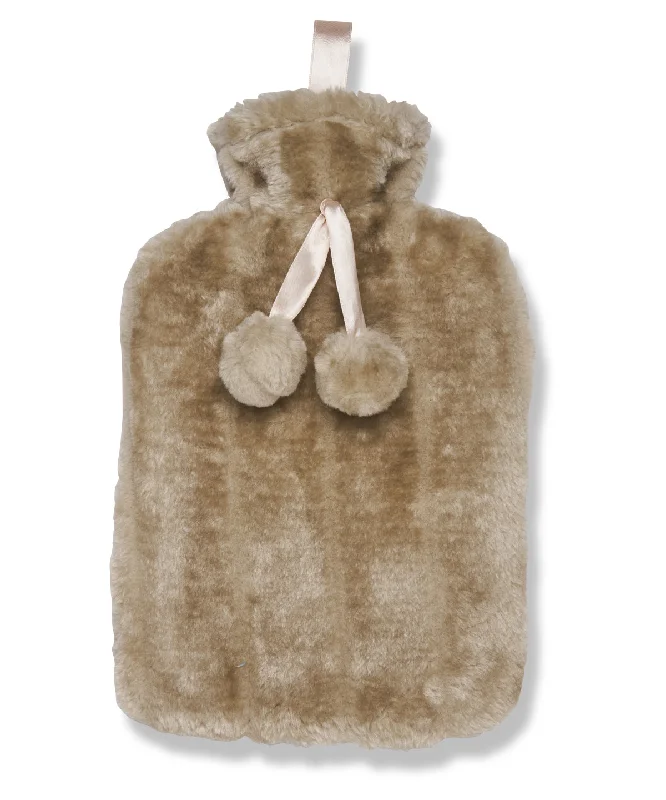 Winter White - Luxury classic faux fur hot water bottle and cover