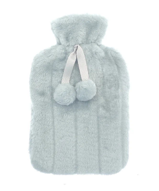 Silver Grey - Luxury classic faux fur hot water bottle and cover