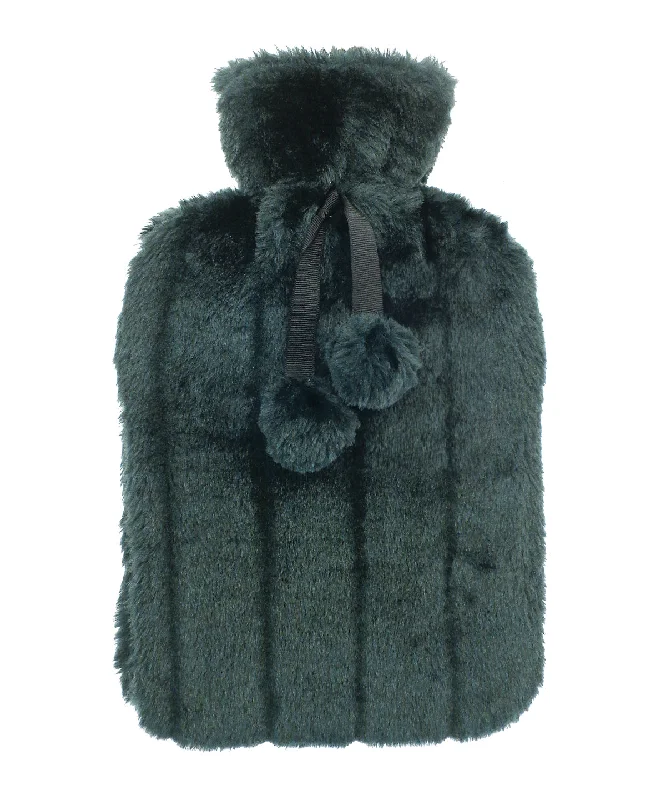 Charcoal - Luxury classic faux fur hot water bottle and cover