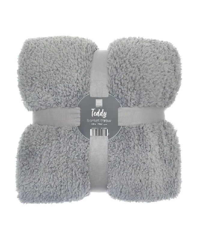 Grey - The Ribbon teddy bear fabric throw