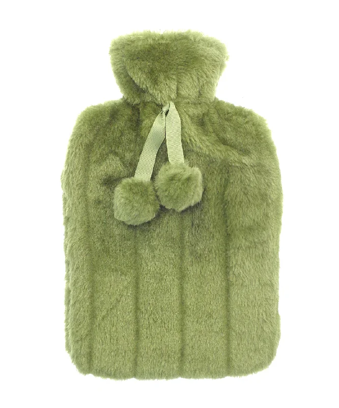 Sage - Luxury classic faux fur hot water bottle and cover