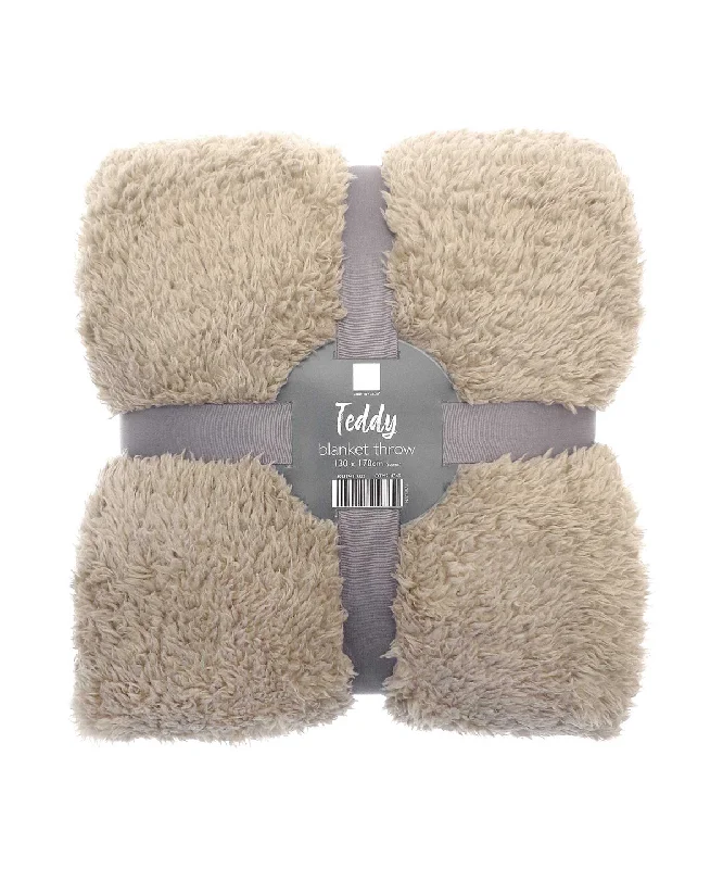 Natural - The Ribbon teddy bear fabric throw