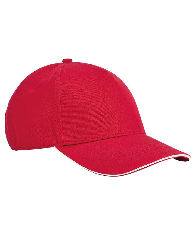 Classic Red/White - EarthAware® classic organic cotton 5-panel cap – sandwich peak