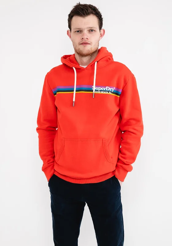 Superdry Vintage Venue Hoodie, Sunset Red