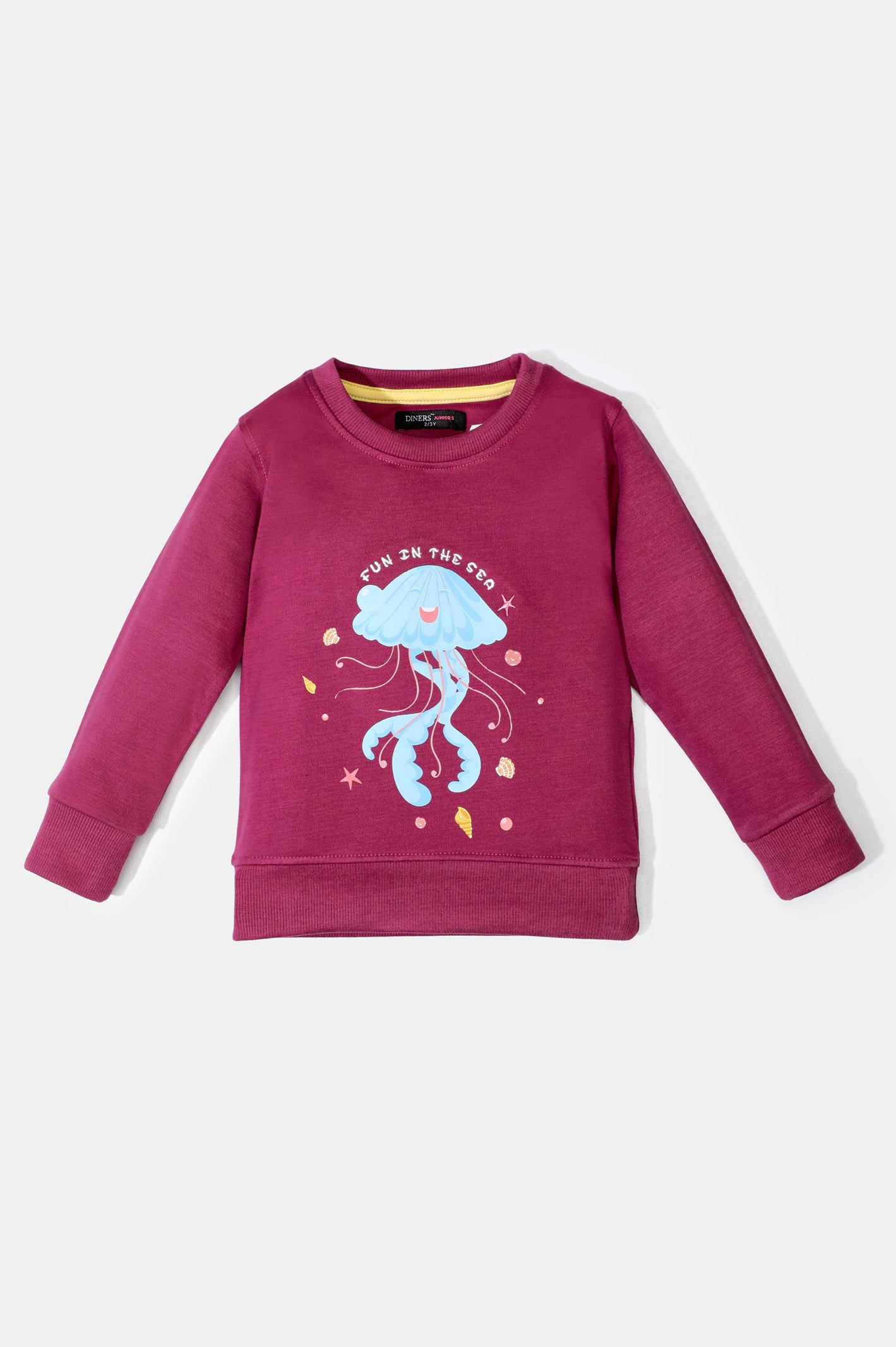 Purple Graphic Print Girls Sweatshirt