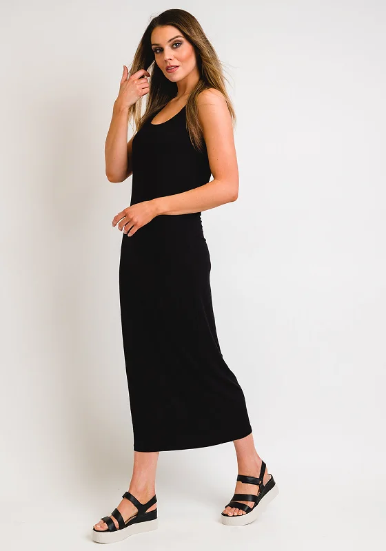 Naya Sleeveless Jersey Ankle Length Dress, Black