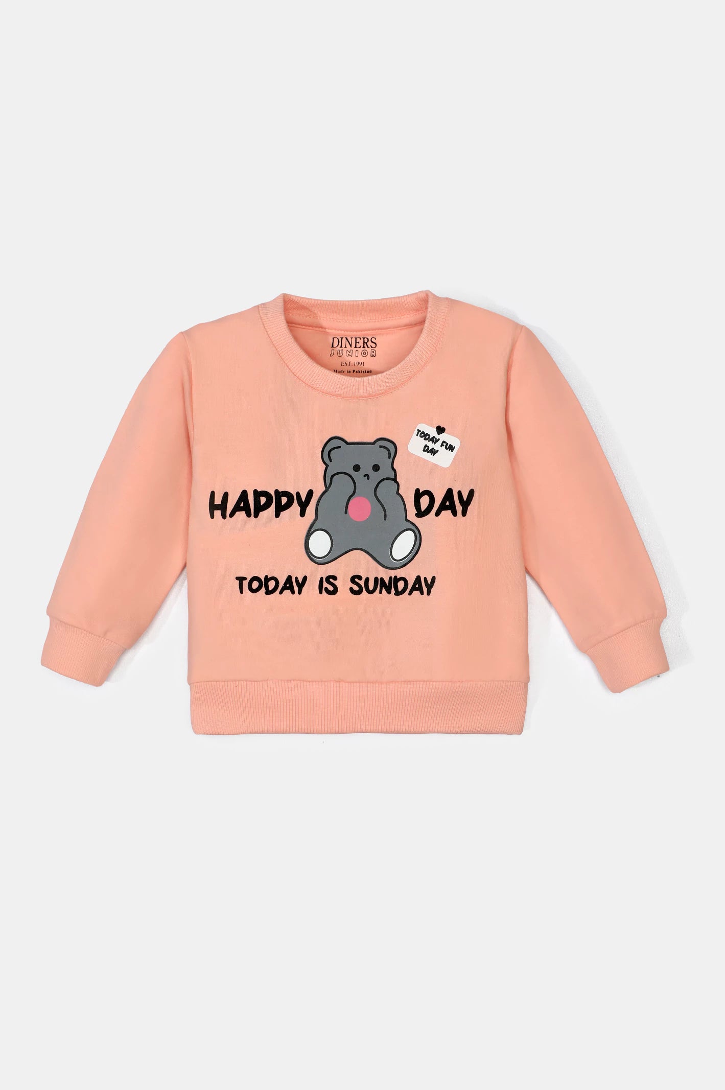 Pink Graphic Printed Girls Sweatshirt