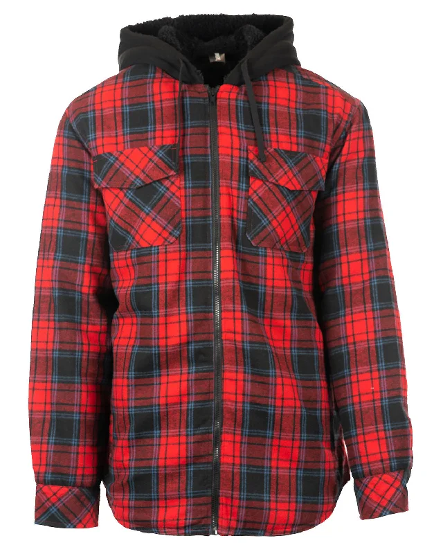 Burnside B8620 Men's Hooded Flannel Jacket