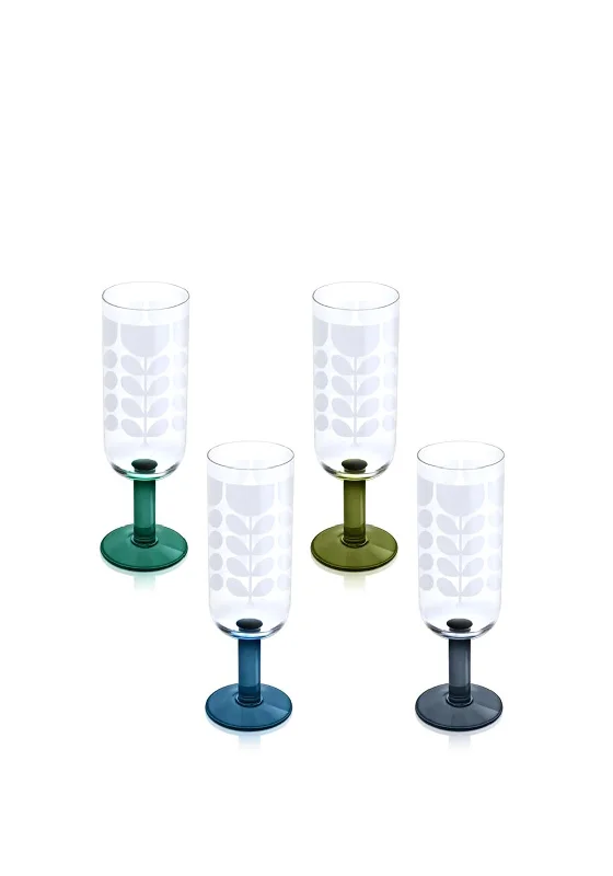 Orla Kiely Formal Flower Champagne Glasses, Set of 4