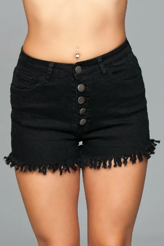 Fringed Denim Shorts