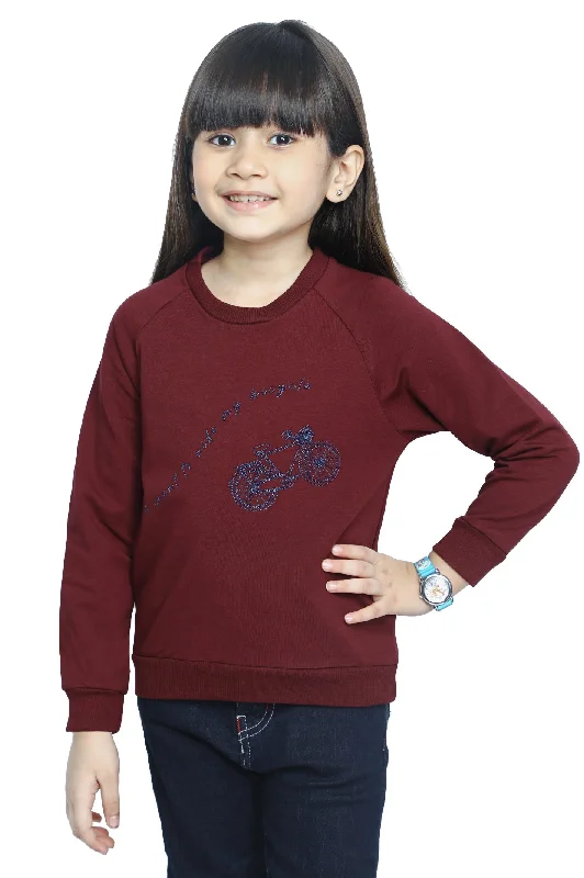 Sweatshirt For Girls SKU: KGA-0192-PLUM