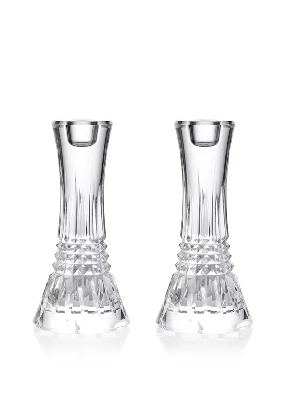 Waterford Crystal 17.5cm Lismore Diamond Candlestick, Set of Two