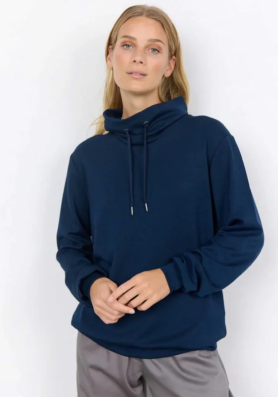 Soyaconcept Banu Funnel Neck Sweatshirt, Navy