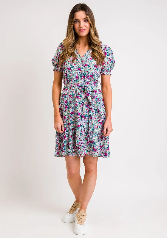 Rant & Rave Bel Floral Wrap Dress, Purple Floral