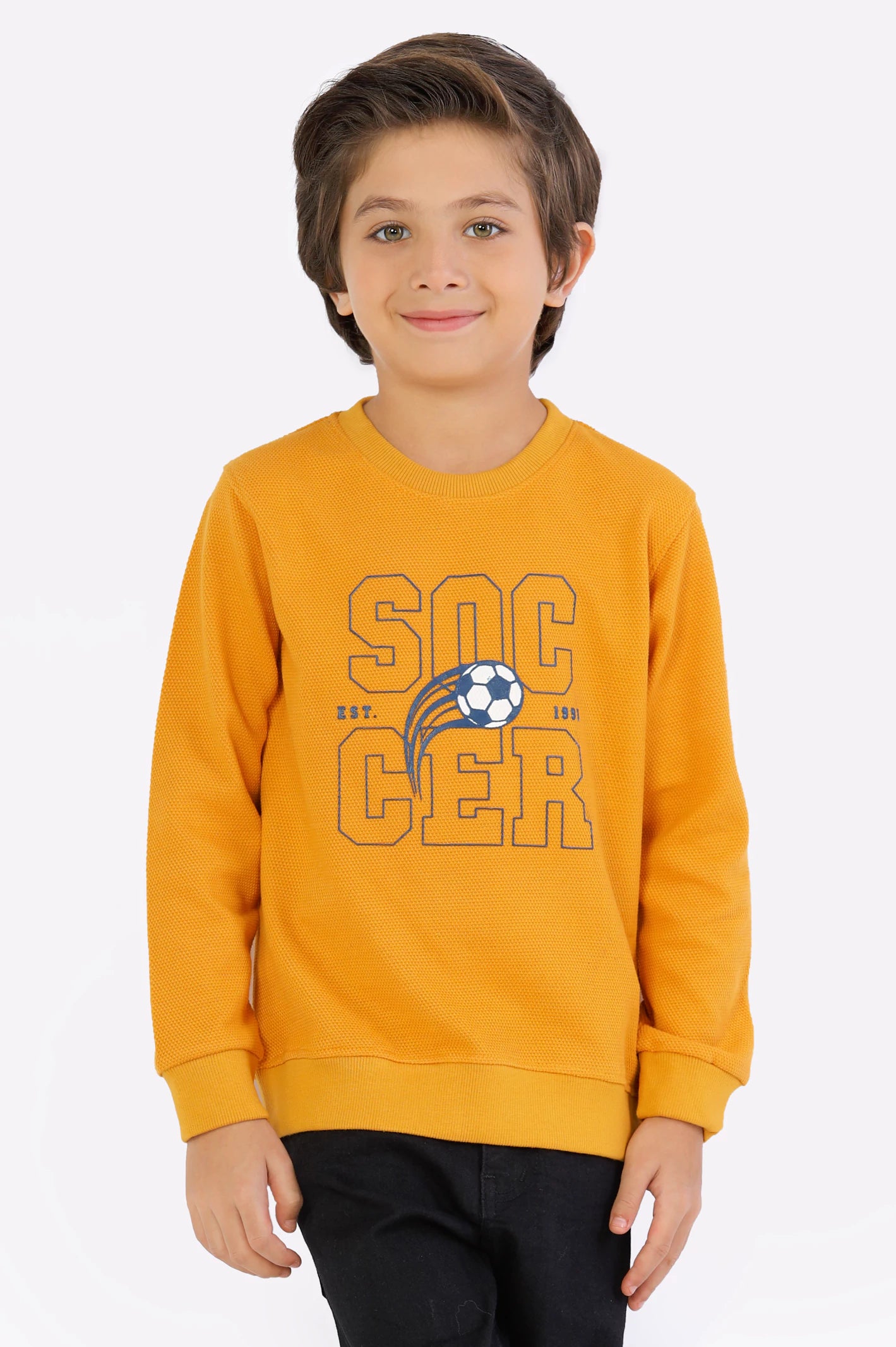 Soccer Embossed Boys Sweatshirt