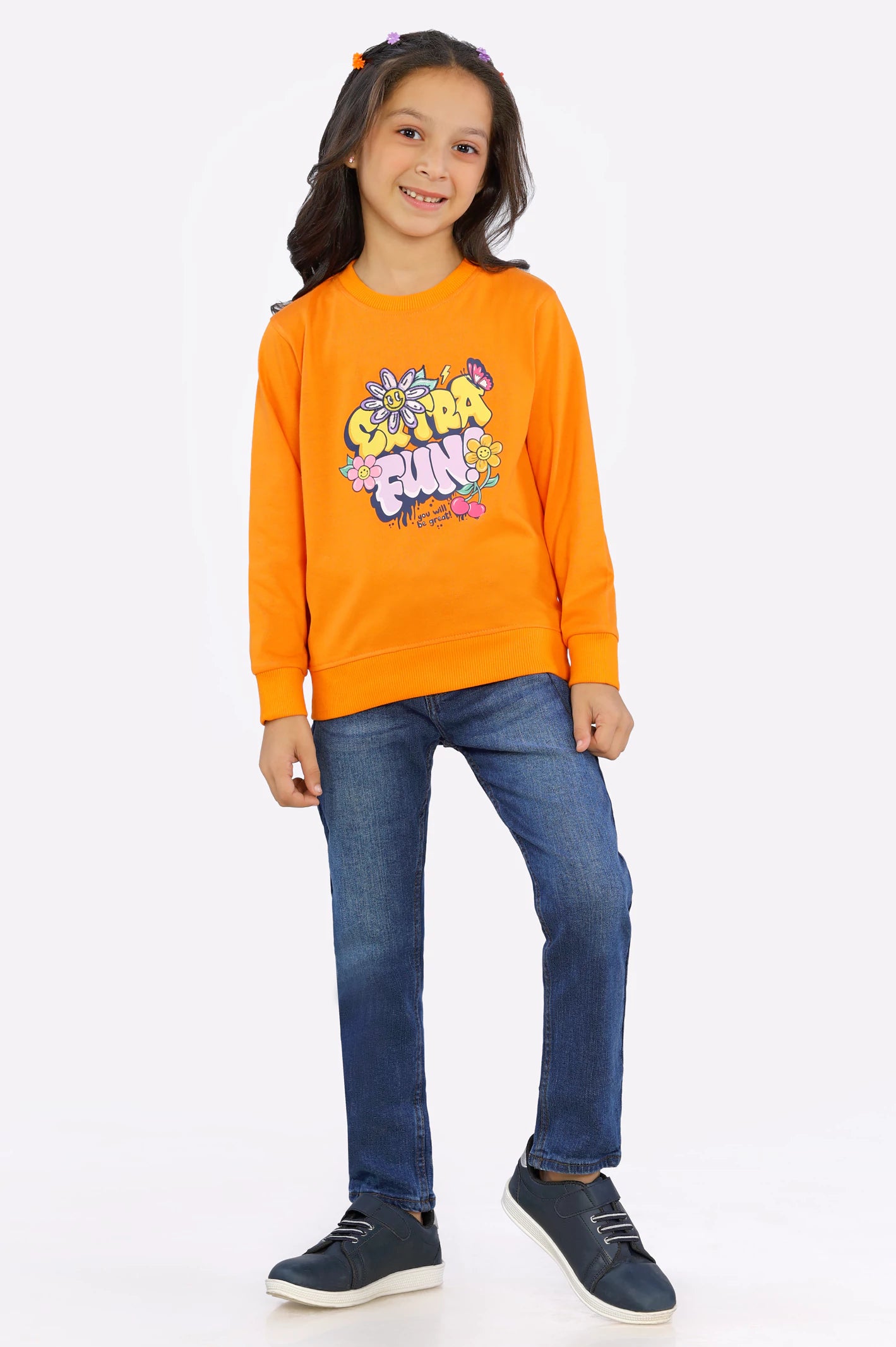 Graphic Printed Girls Sweatshirt