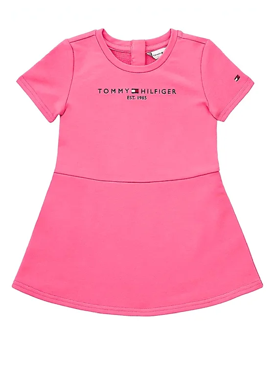 Tommy Hilfiger Girls Logo Skater Dress, Pink