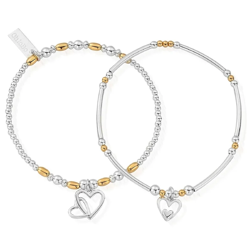 ChloBo Double Devotion Set of 2 Bracelets, Silver & Gold