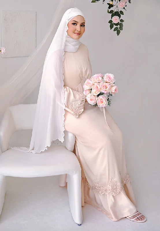 Valentina Romance Satin Lace Jubah Dress