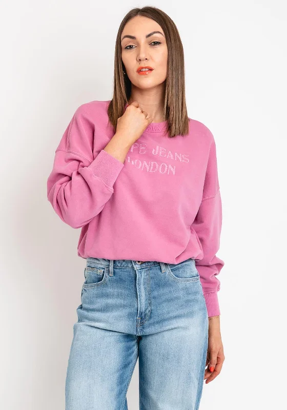 Pepe Jeans Kelly Embroidered Sweatshirt, English Rose Pink