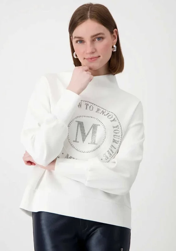 Monari Rhinestone Emblem Sweatshirt, White