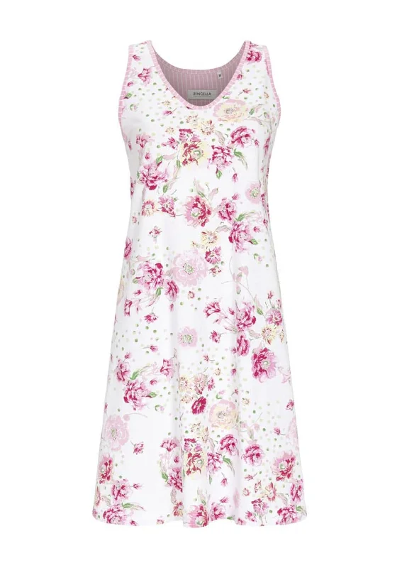 Ringella Sleeveless Floral Night Dress, White Multi