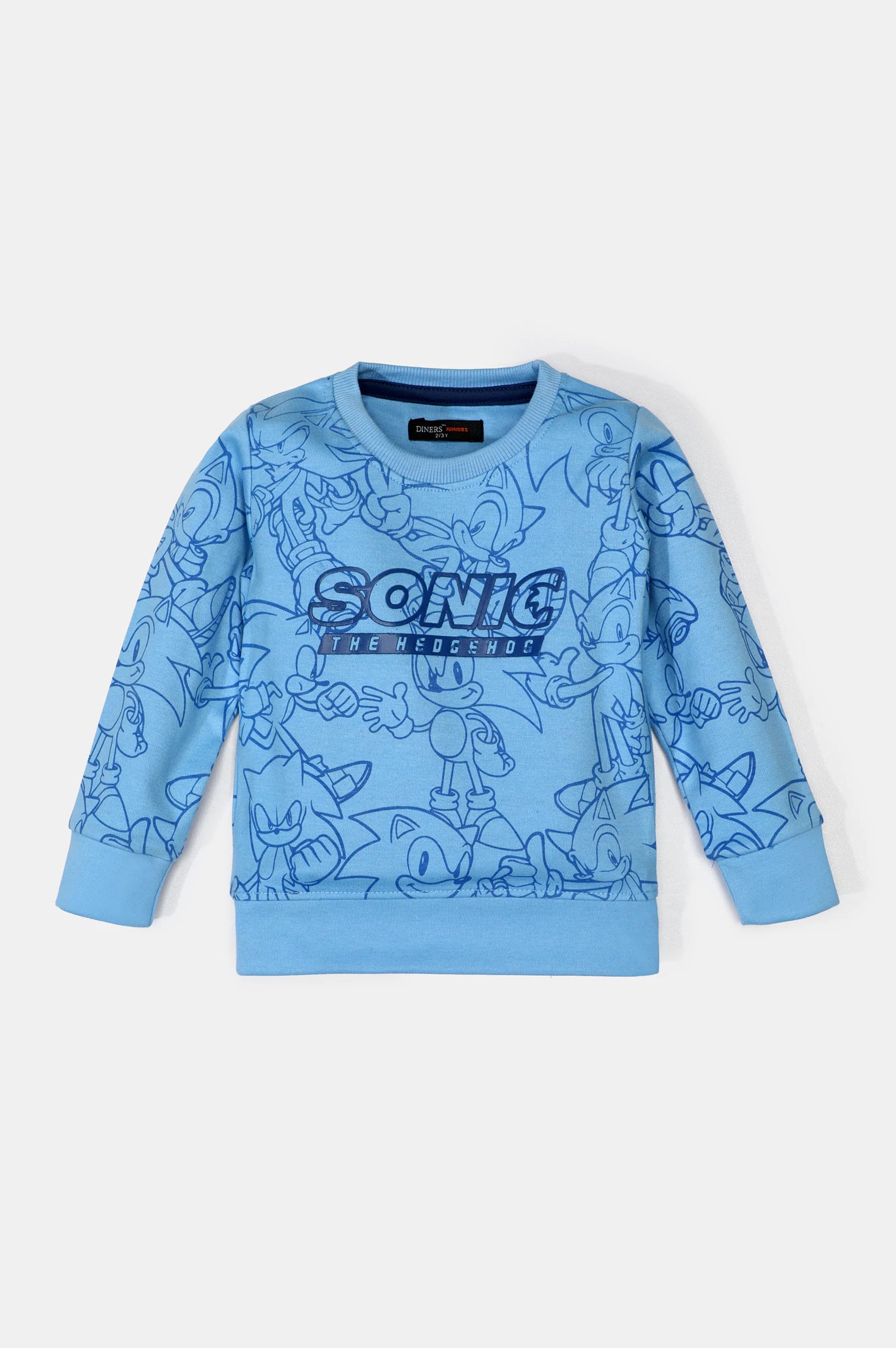 Blue Sonic Printed Boys Sweatshirt