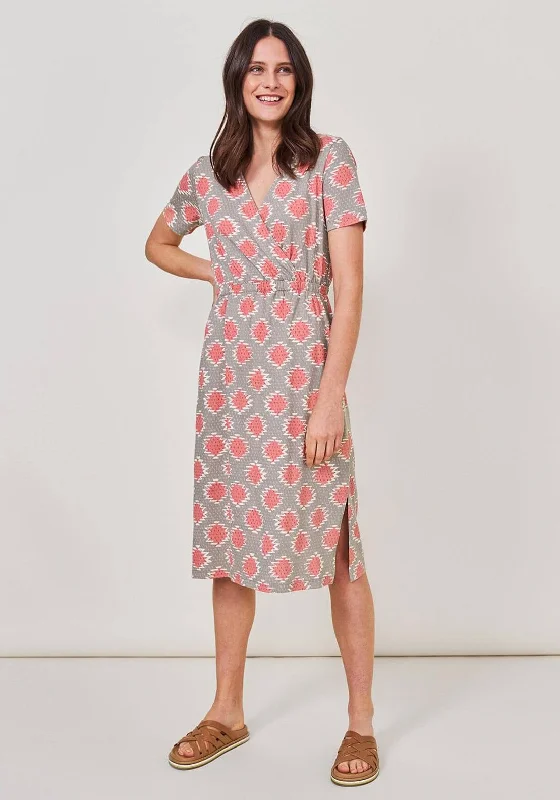 White Stuff Anywhere Fairtrade Midi Dress, Grey Multi