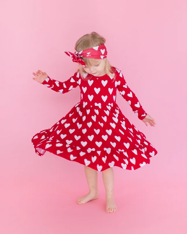 Heart Beet Girls Dress and Shorts Set