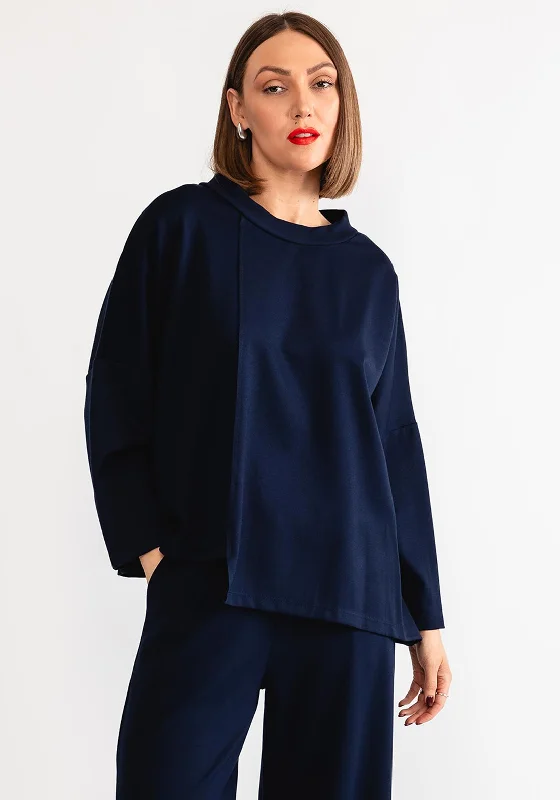 d.e.c.k by Decollage Asymmetrical Hem Sweatshirt, Navy