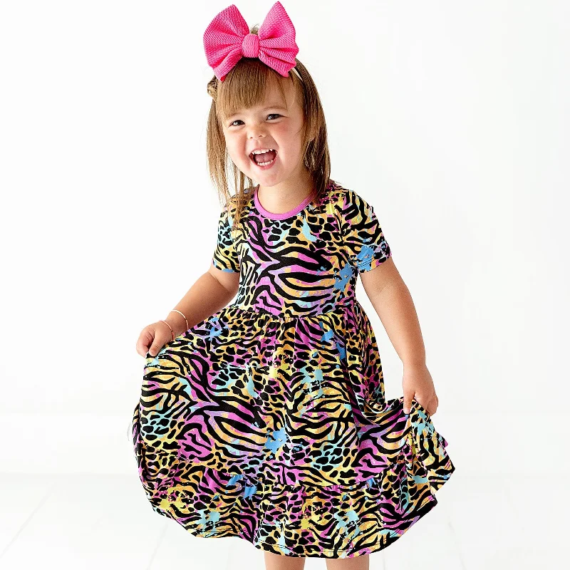 Party Animal Girls Dress & Shorts Set