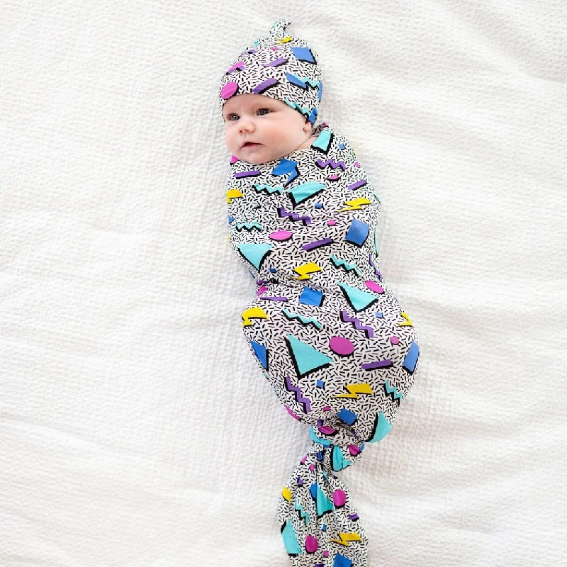 Fresh Prints of Bel-Air Swaddle Beanie Set