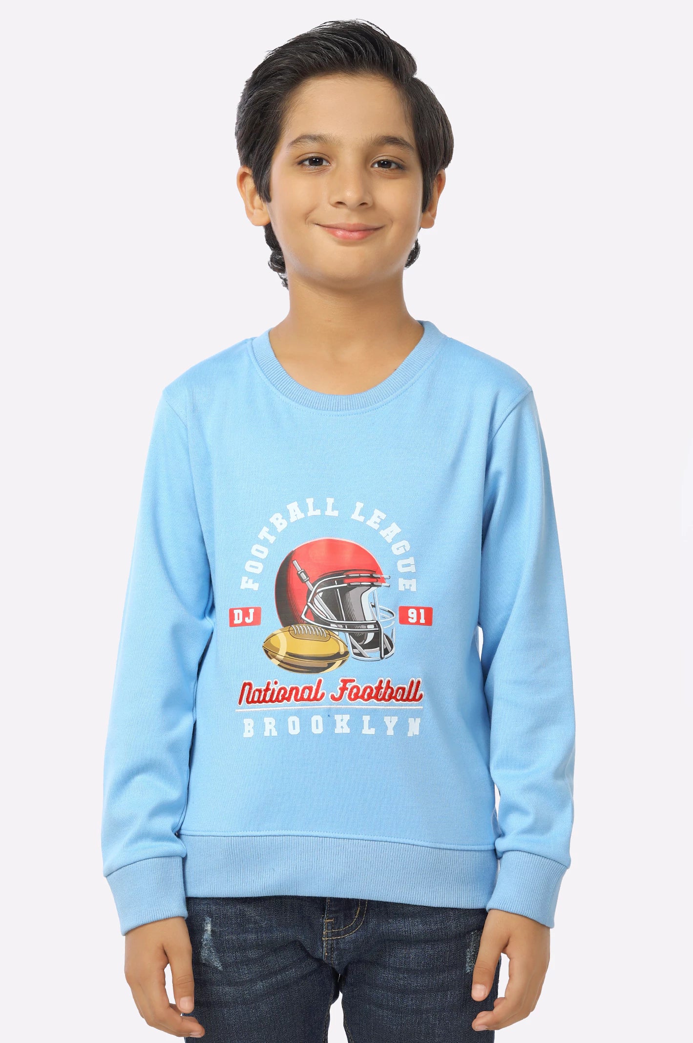 Blue Graphic Printed Boys Sweatshirt