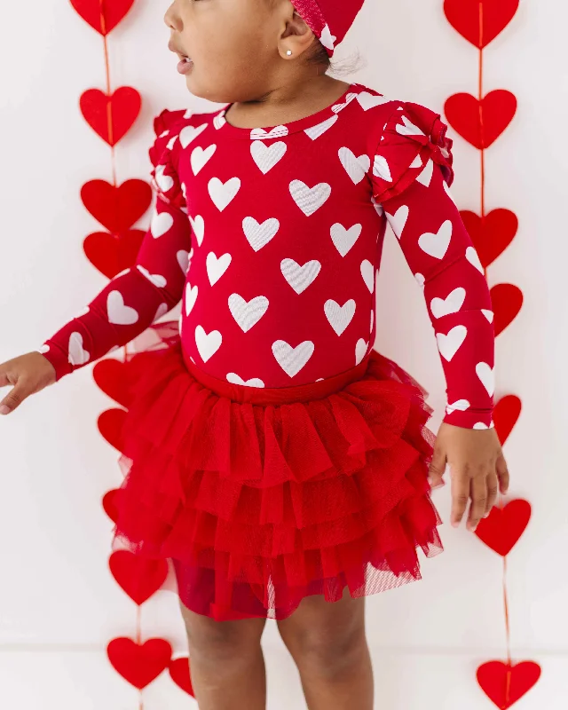 Heart Beet Top + Tulle Skort Set