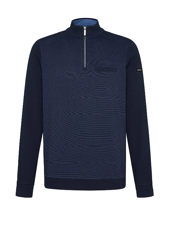 Bugatti Troyer Birdeye Quarter Zip Sweatshirt, Blue