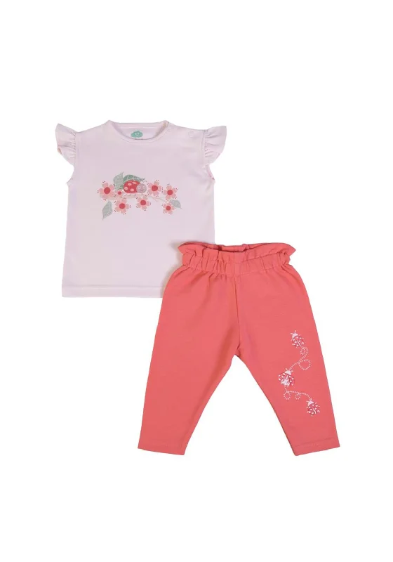 FS Baby Girl Ladybug Tee and Legging Set, Pink