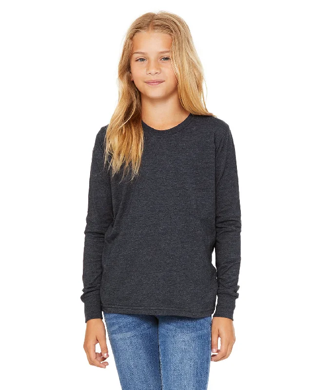 Bella + Canvas 3501YCV Youth Heather CVC Long-Sleeve T-Shirt