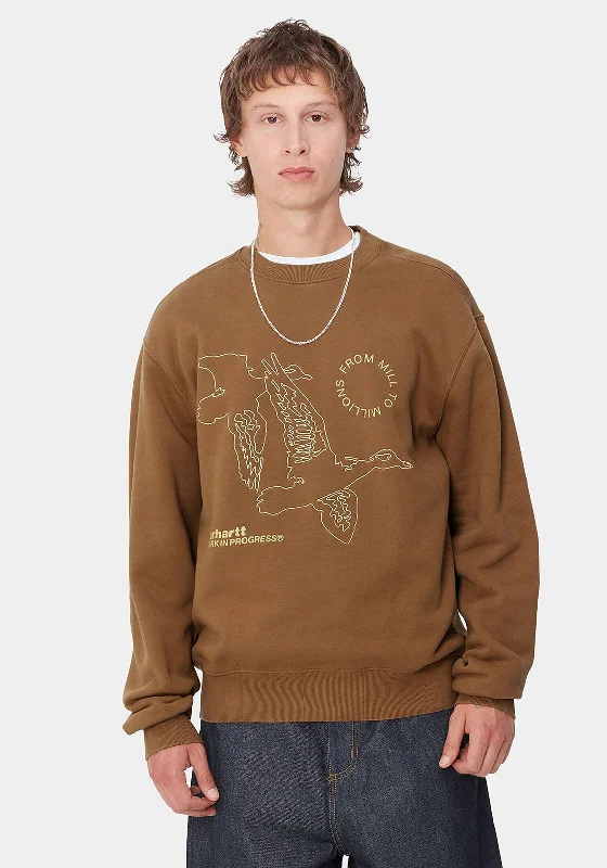 Carhartt WIP Flying Ducks Sweatshirt, Brown