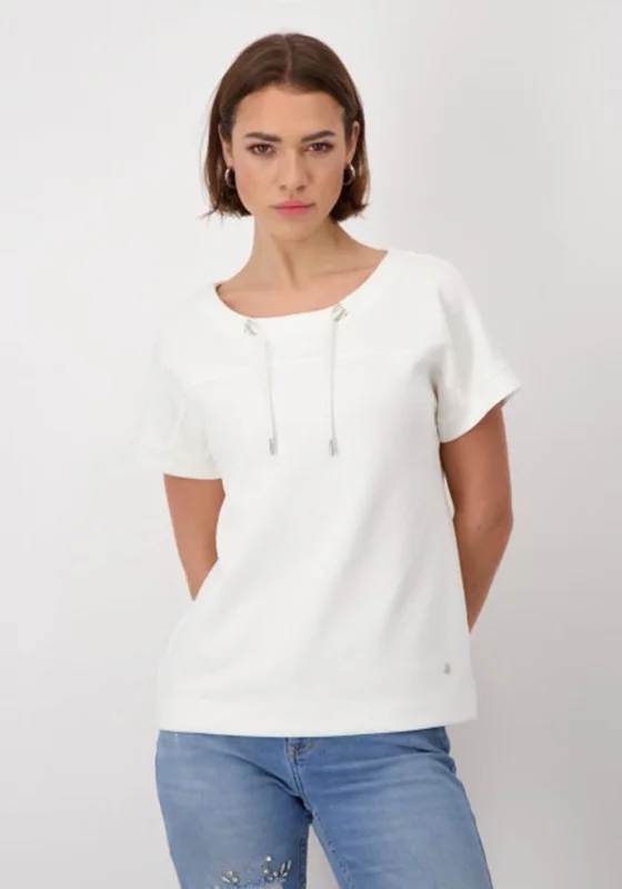 Monari Decorative Eyelet Sweatshirt, White