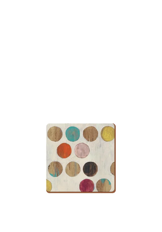 Creative Tops Set of 6 Cork Backed Luxury Coasters, Retro Spot