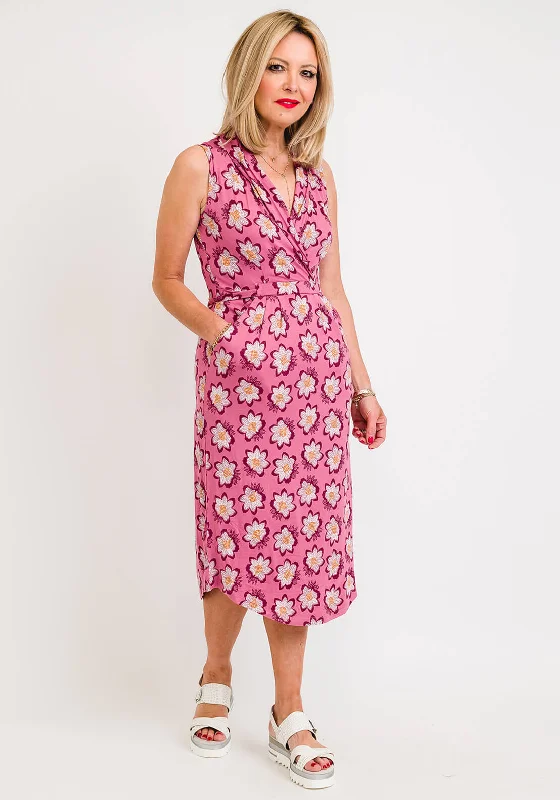 White Stuff Isla Ecovero Daisy Print Dress, Pink Multi