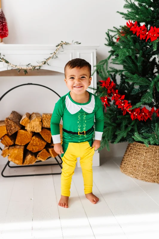 Buddy The Elf™ Costume Two-Piece Fold Over Waistband Pajama Set