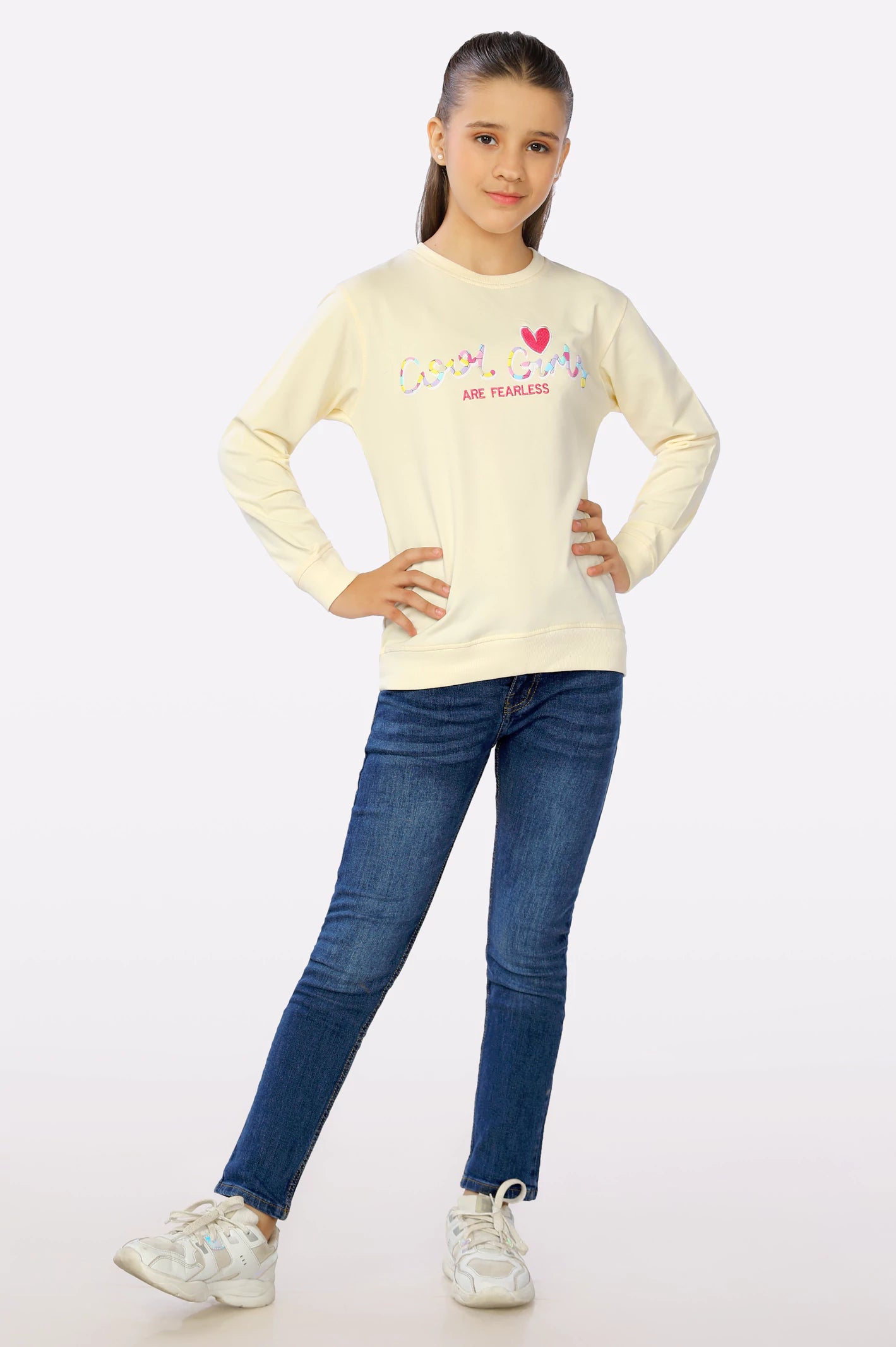 Cream Girls Sweatshirt