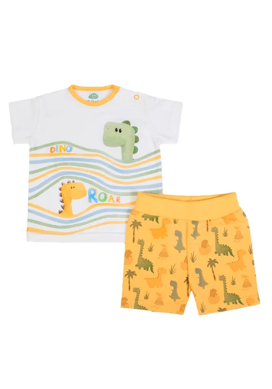 FS Baby Boy Dino Roar Tee and Short Set, Yellow